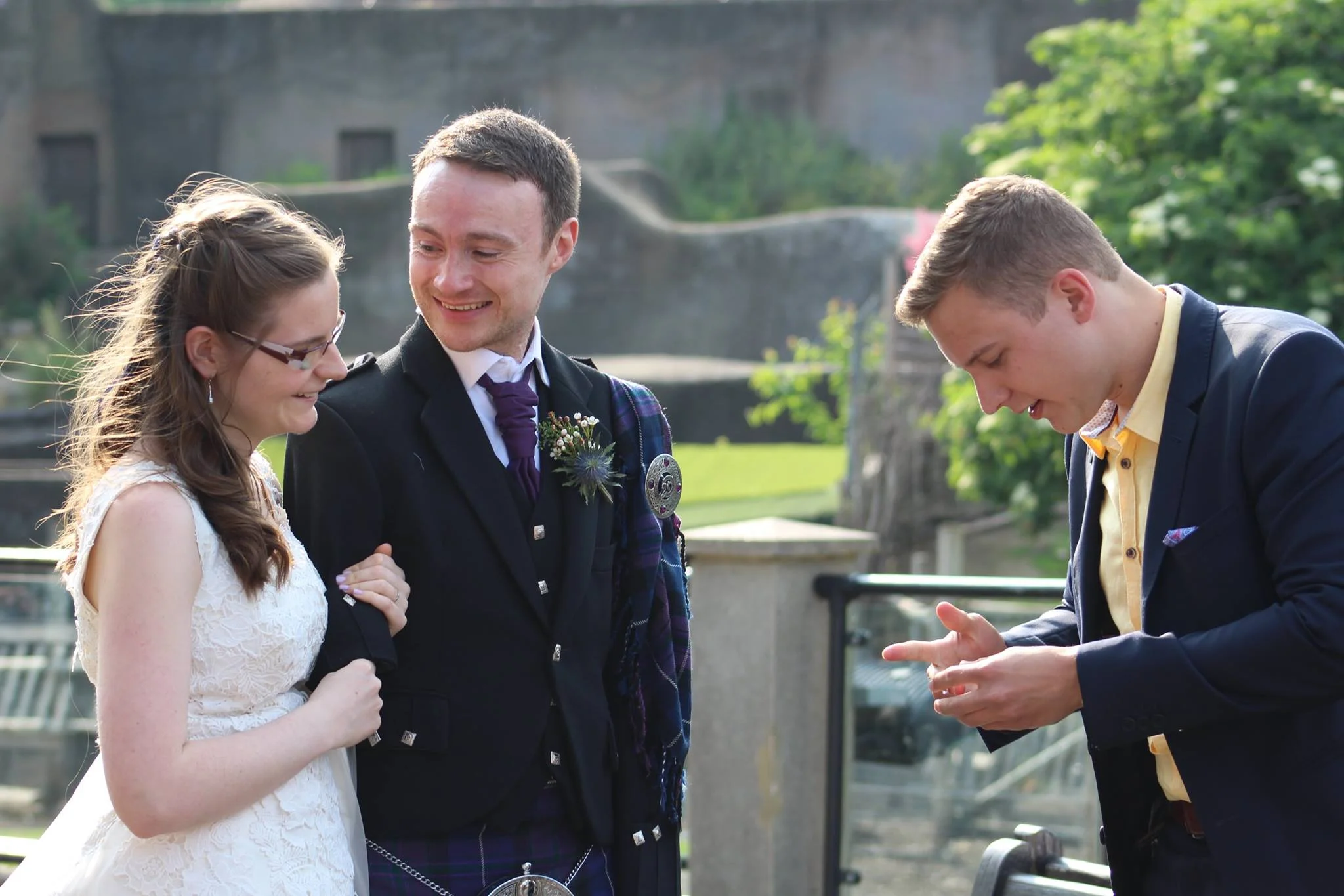 Bride and Groom enjoy Iain's wedding ring based magic: Wedding at London Zoo