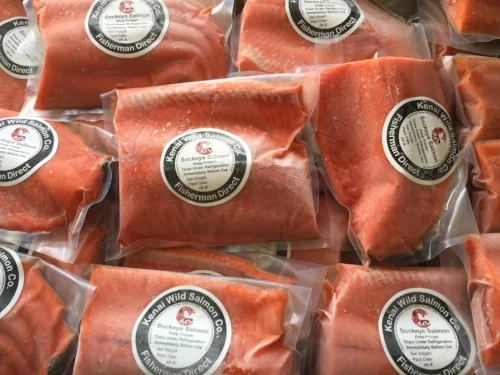 Our frozen 1-pound Sockeye salmon portions