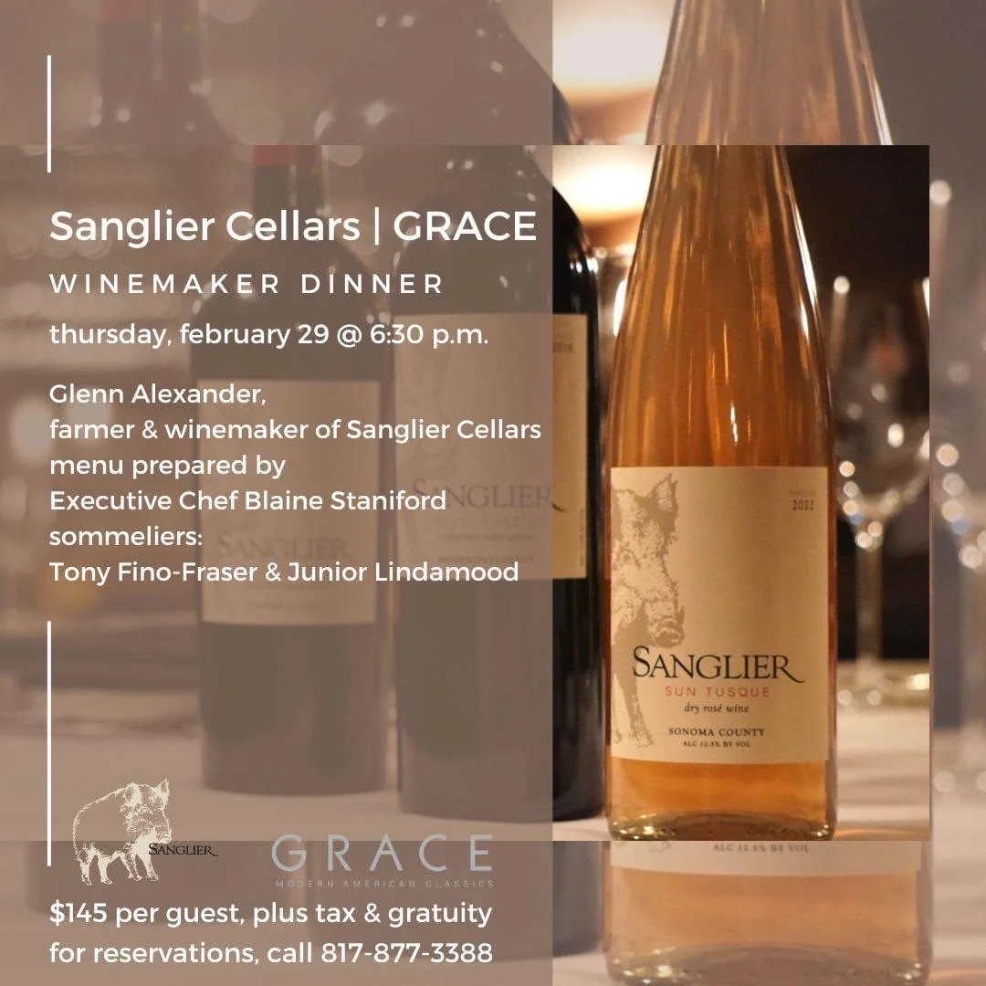Sanglier Cellars Wine Dinner at GRACE Fort Worth