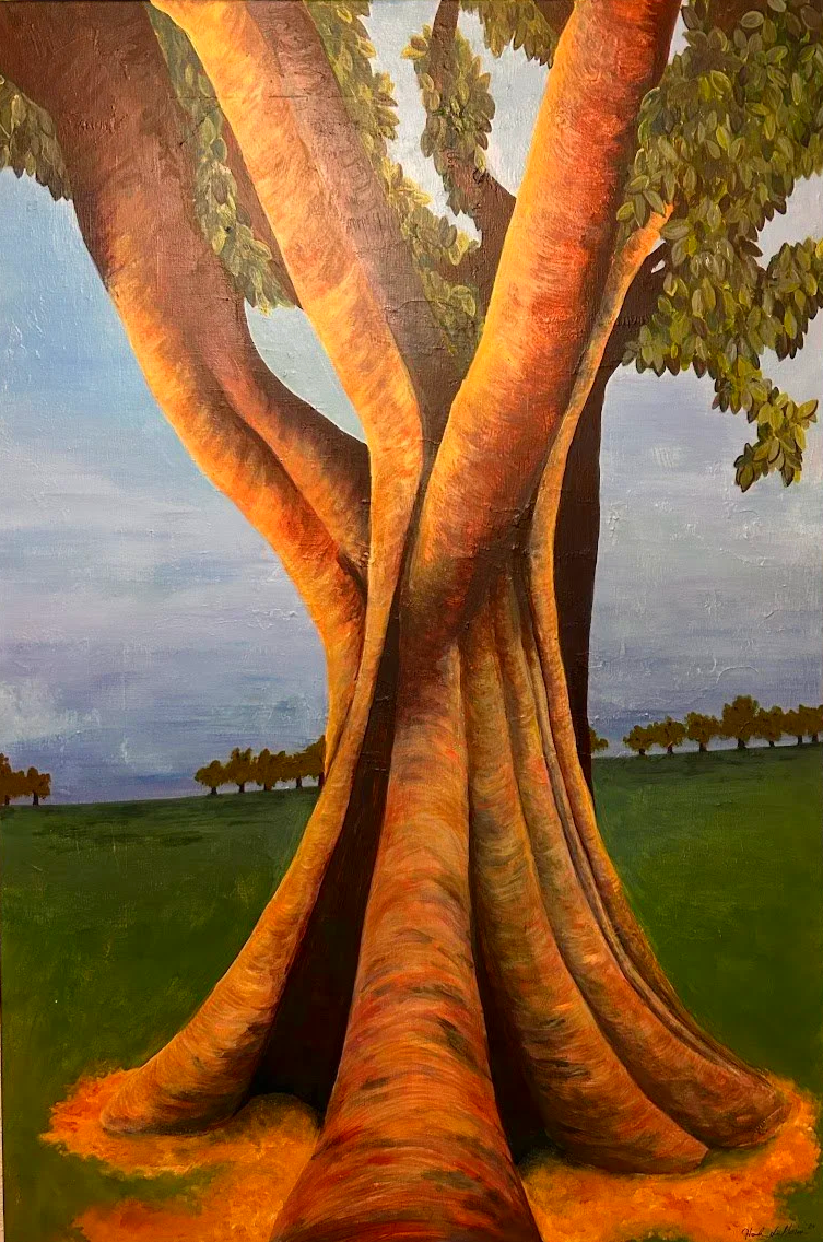  The Village Center  2024  Acrylic on Canvas  32 × 48 in 