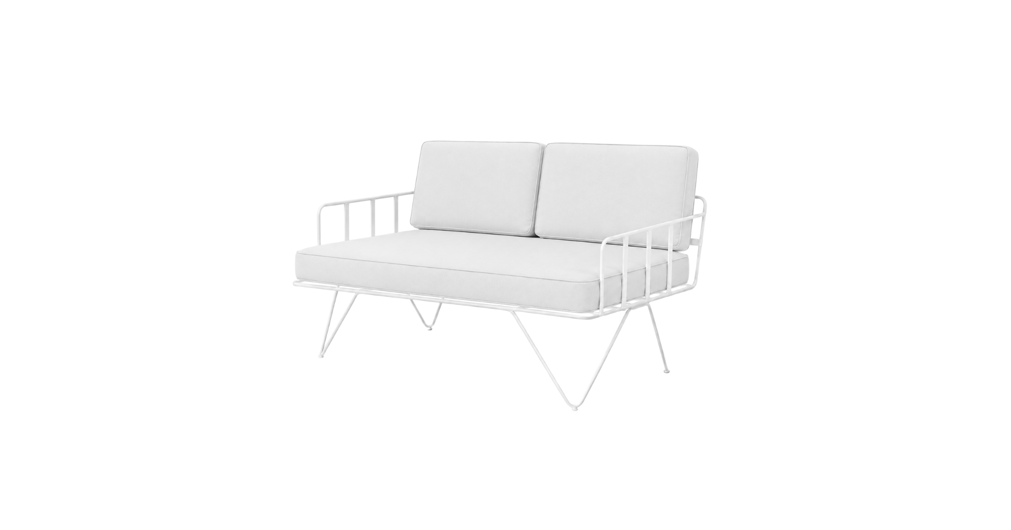 White Loop 2 Seater - Dove White Cushion