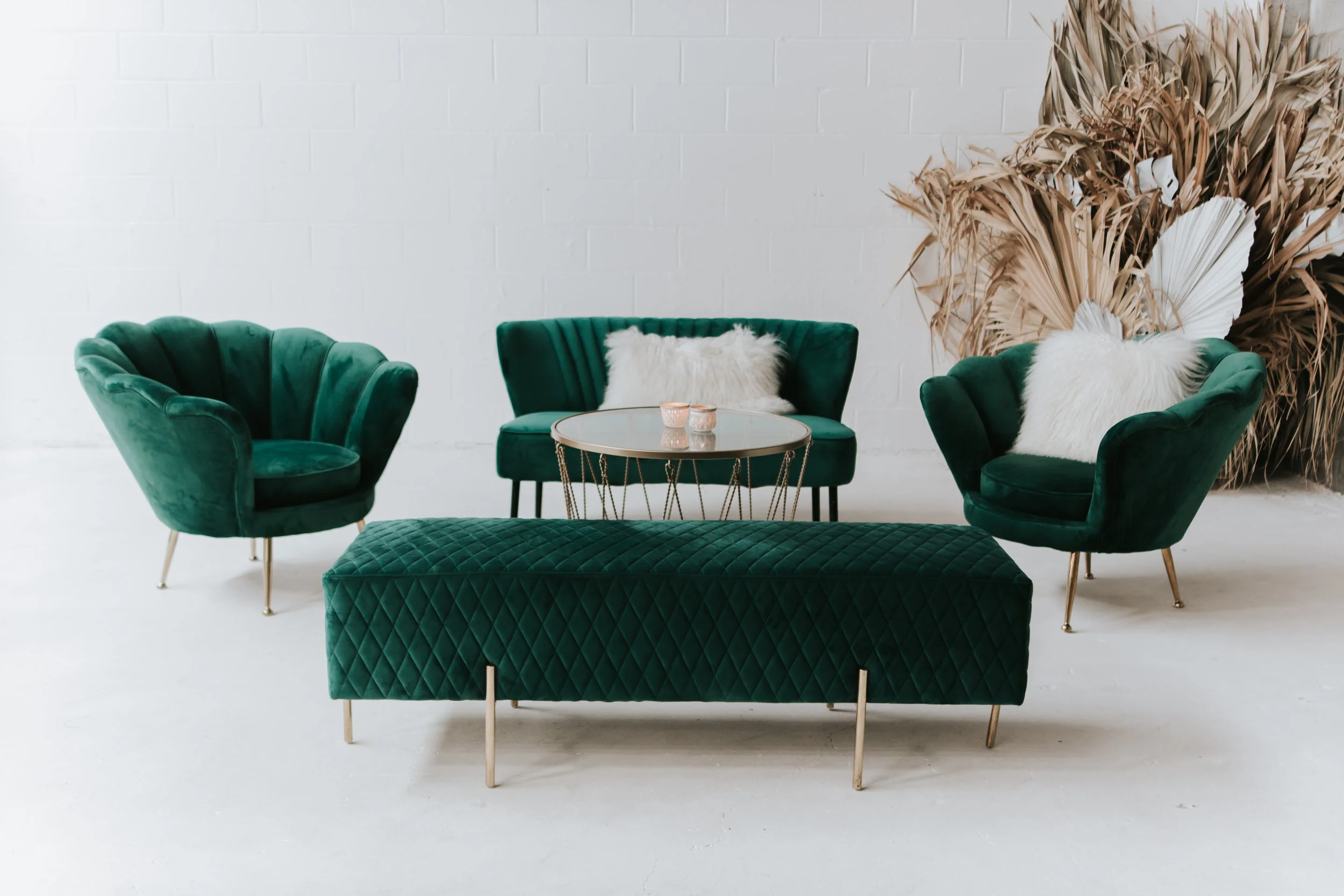 Coco Velvet Lounge Collection - Emerald 