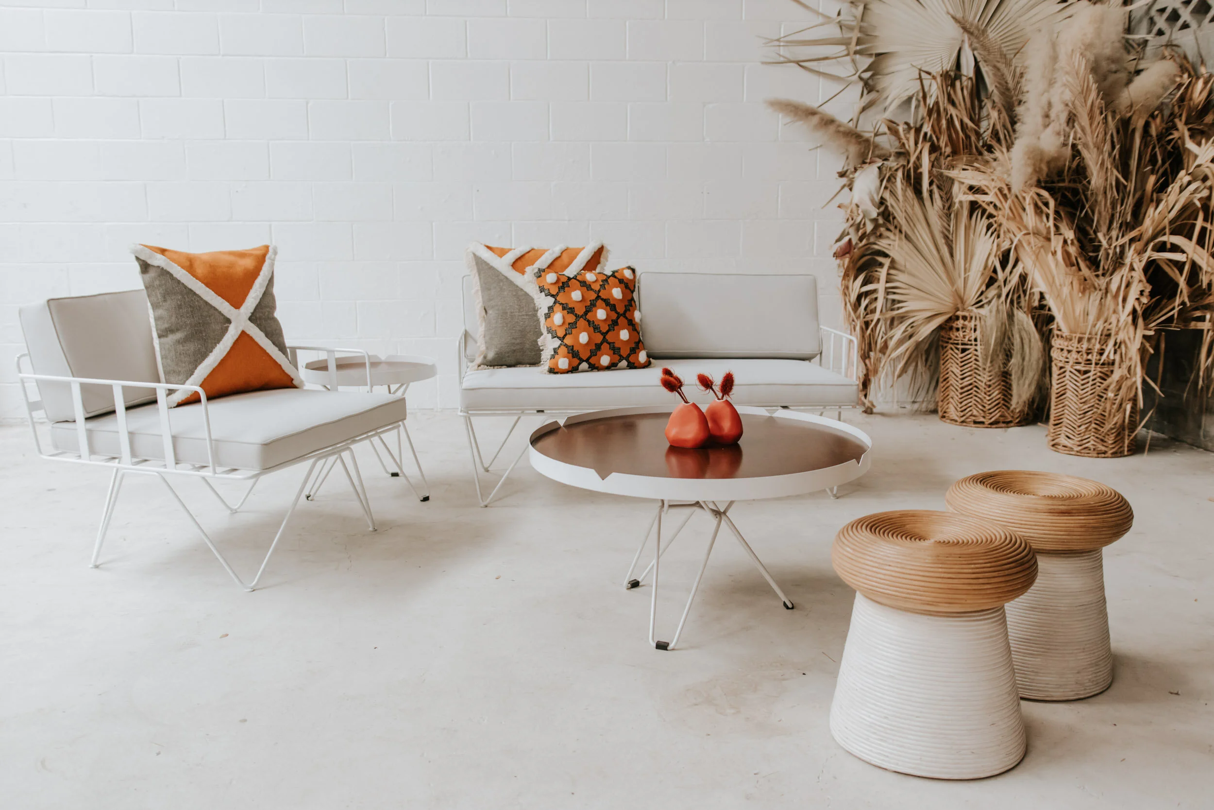 Loop Lounge Collection - White with Dove White Cushion 