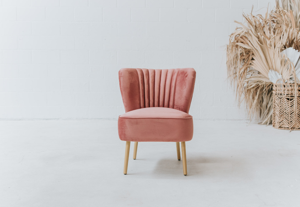 Coco Velvet Armchair - Vintage Rose Quartz