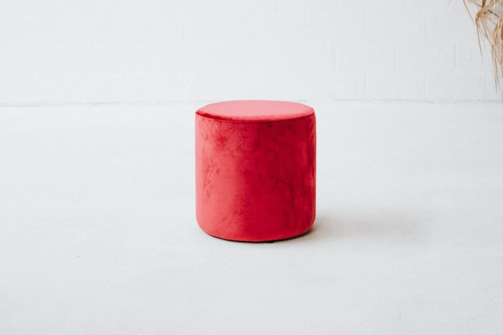 Velvet Ottoman - Merlot