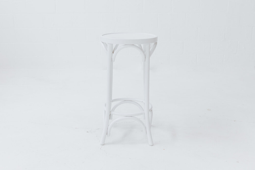 Bentwood Stool - White — Avideas Event Hire & Design