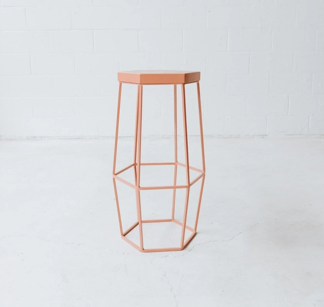 Hex Stool - Coral