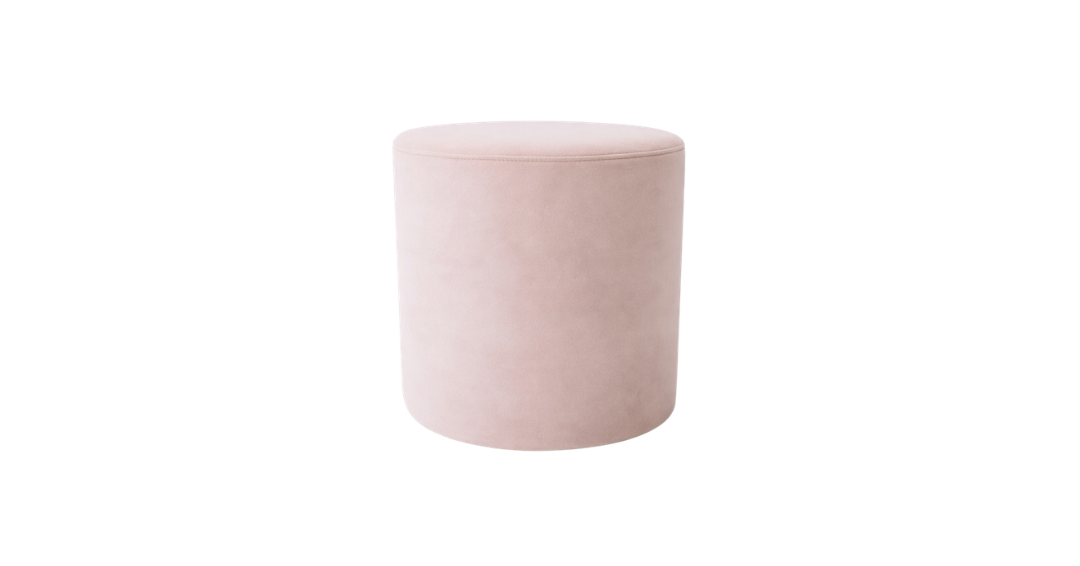 Velvet Ottoman - Blush