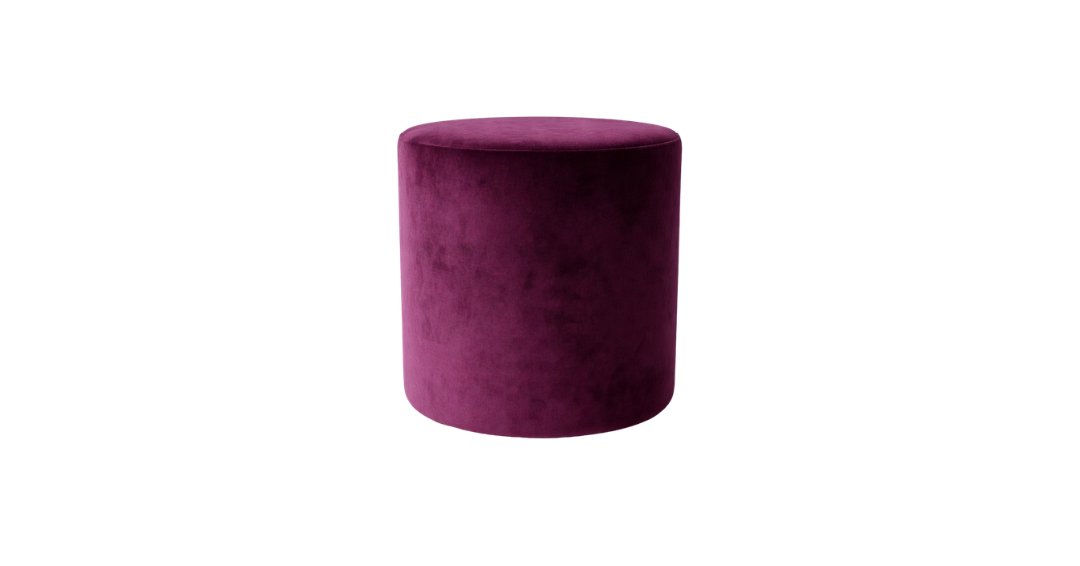 Velvet Ottoman - Mulberry