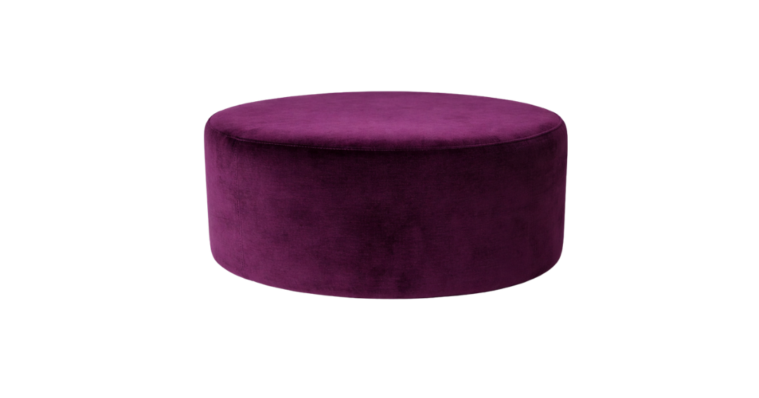 Large Velvet Ottoman - Mulberry