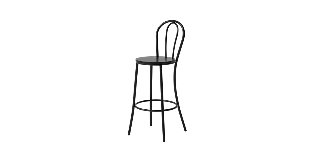 Bentwood Stool (With Back) - Black