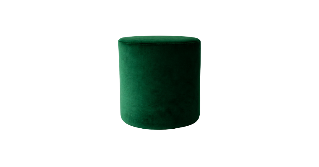 Velvet Ottoman - Emerald