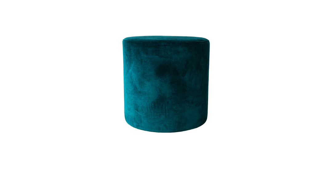 Velvet Ottoman - Peacock