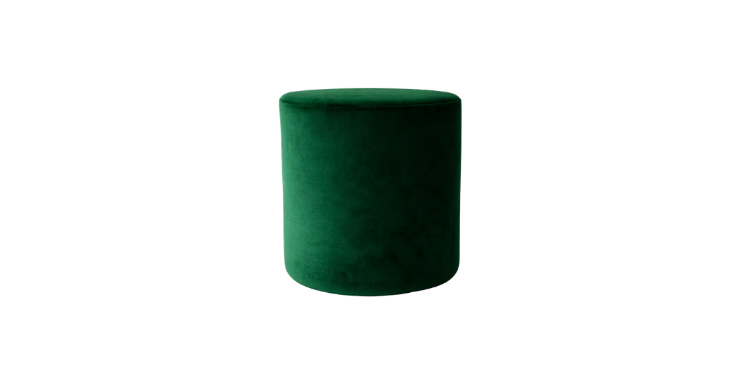 Velvet Ottoman - Emerald