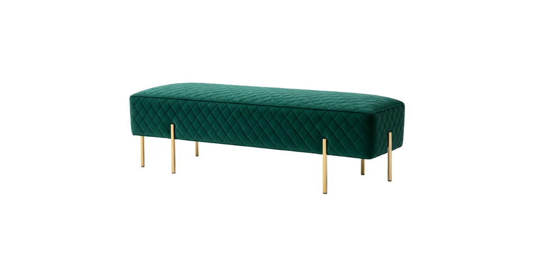 Coco Velvet Bench - Emerald