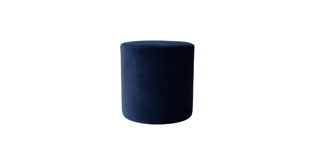 Velvet Ottoman - Navy
