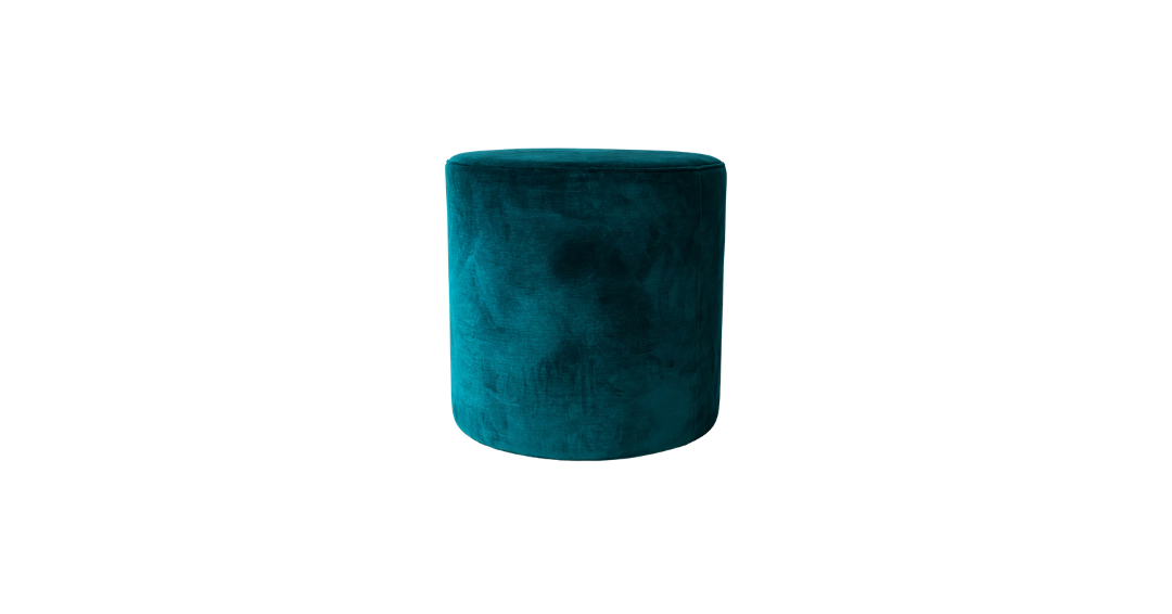 Velvet Ottoman - Peacock