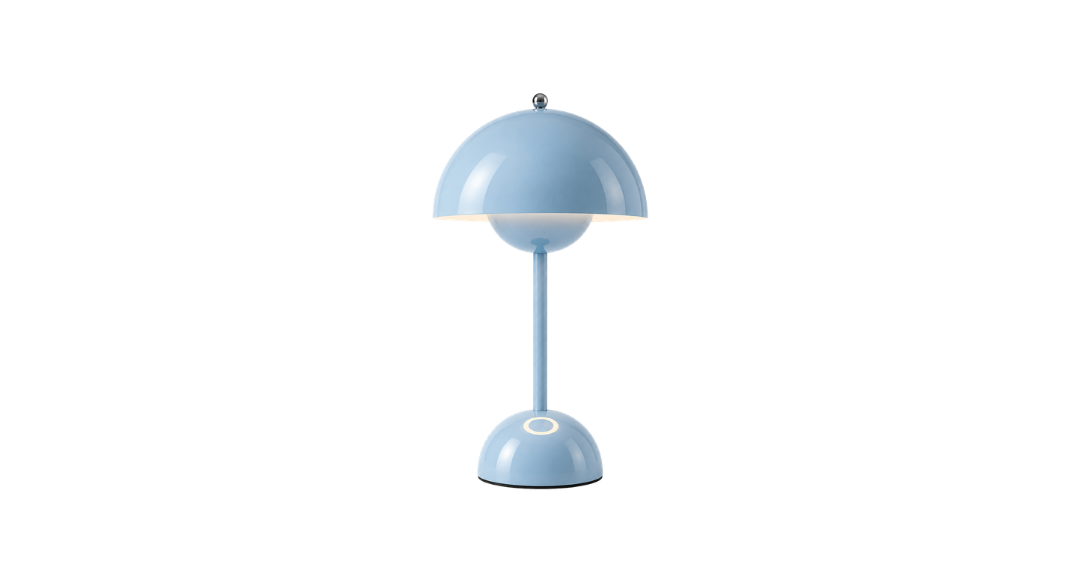 Flower Pot Table Lamp - Light Blue