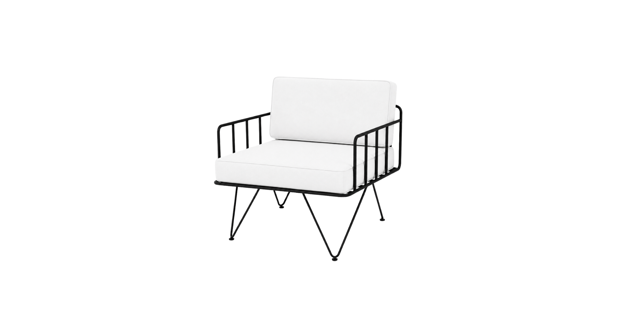 Black Loop Armchair- Dove White Cusion