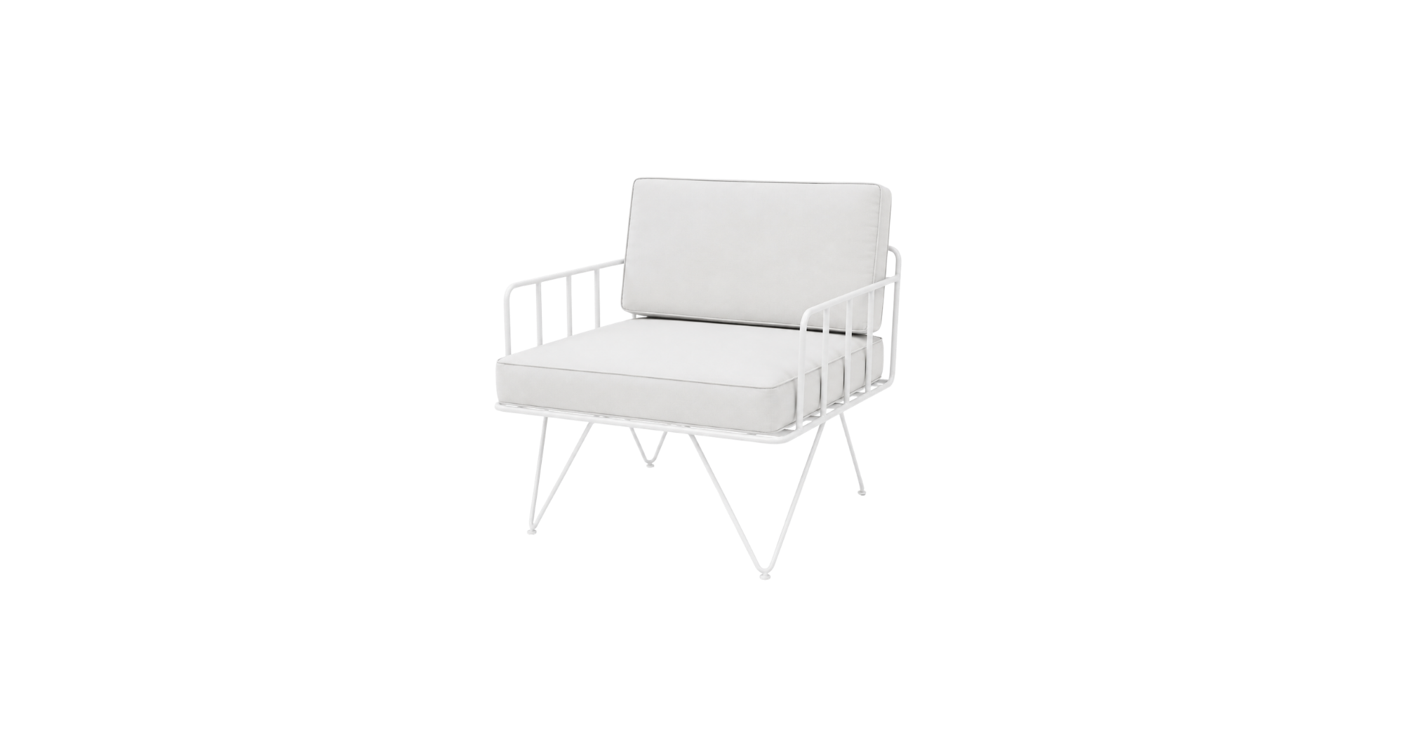 White Loop Armchair - Dove White Cushion