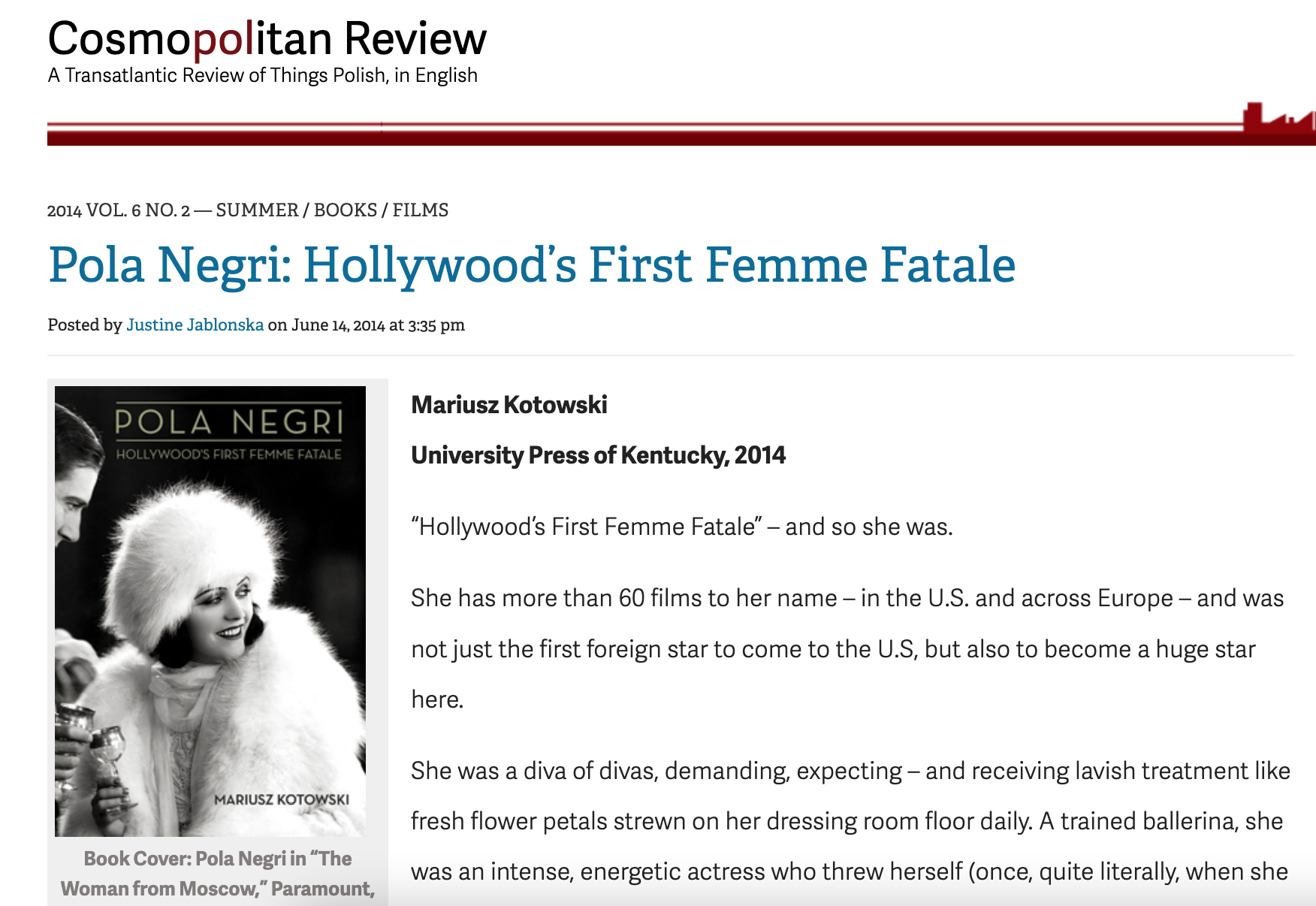 Pola Negri: Hollywood's First Femme Fatale
