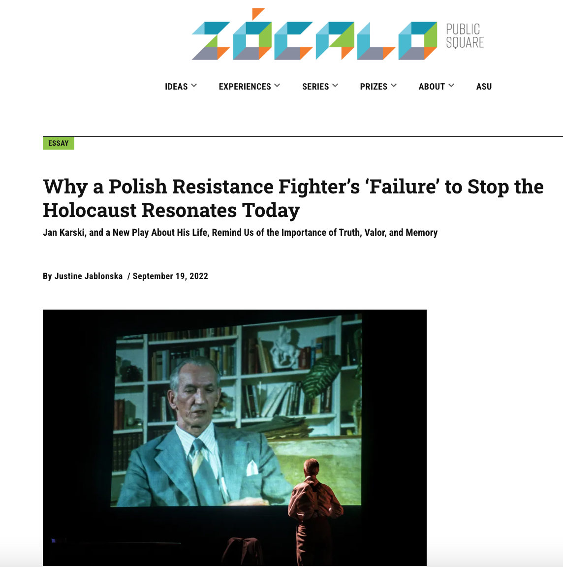 Why a Polish Resistance Fighter’s ‘Failure’ to Stop the Holocaust Resonates Today