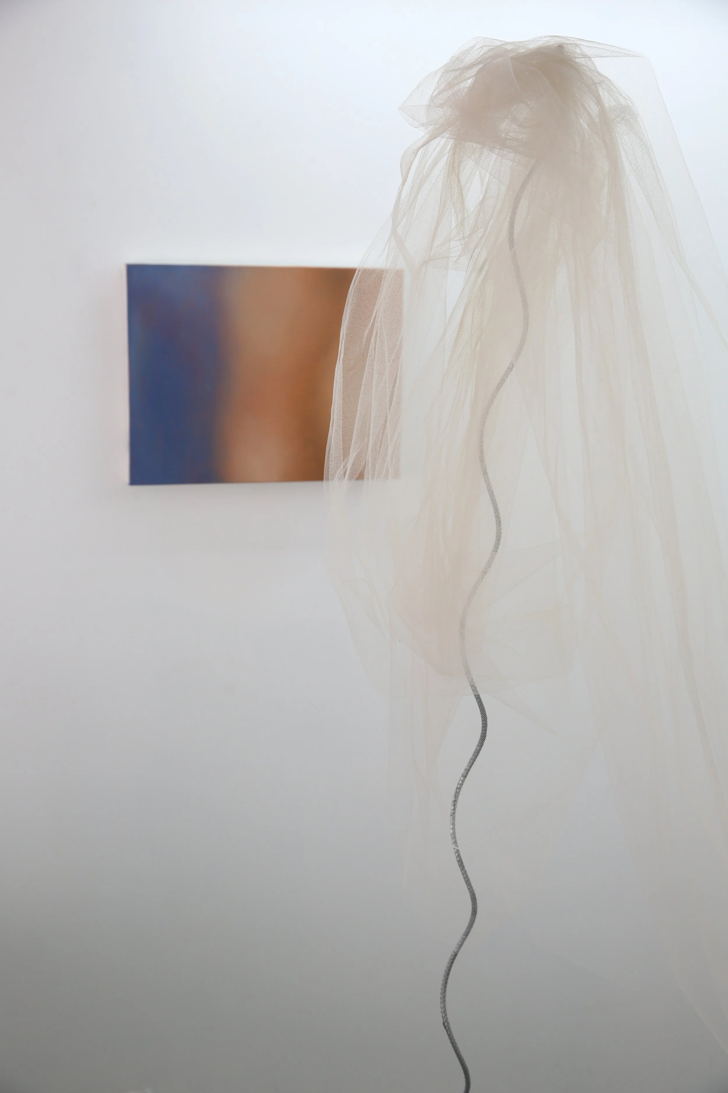 [left] painting by rachel mackay [right] sculpture by criena court 