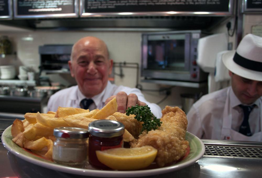 Traditional cod and chips at Poppie’s.