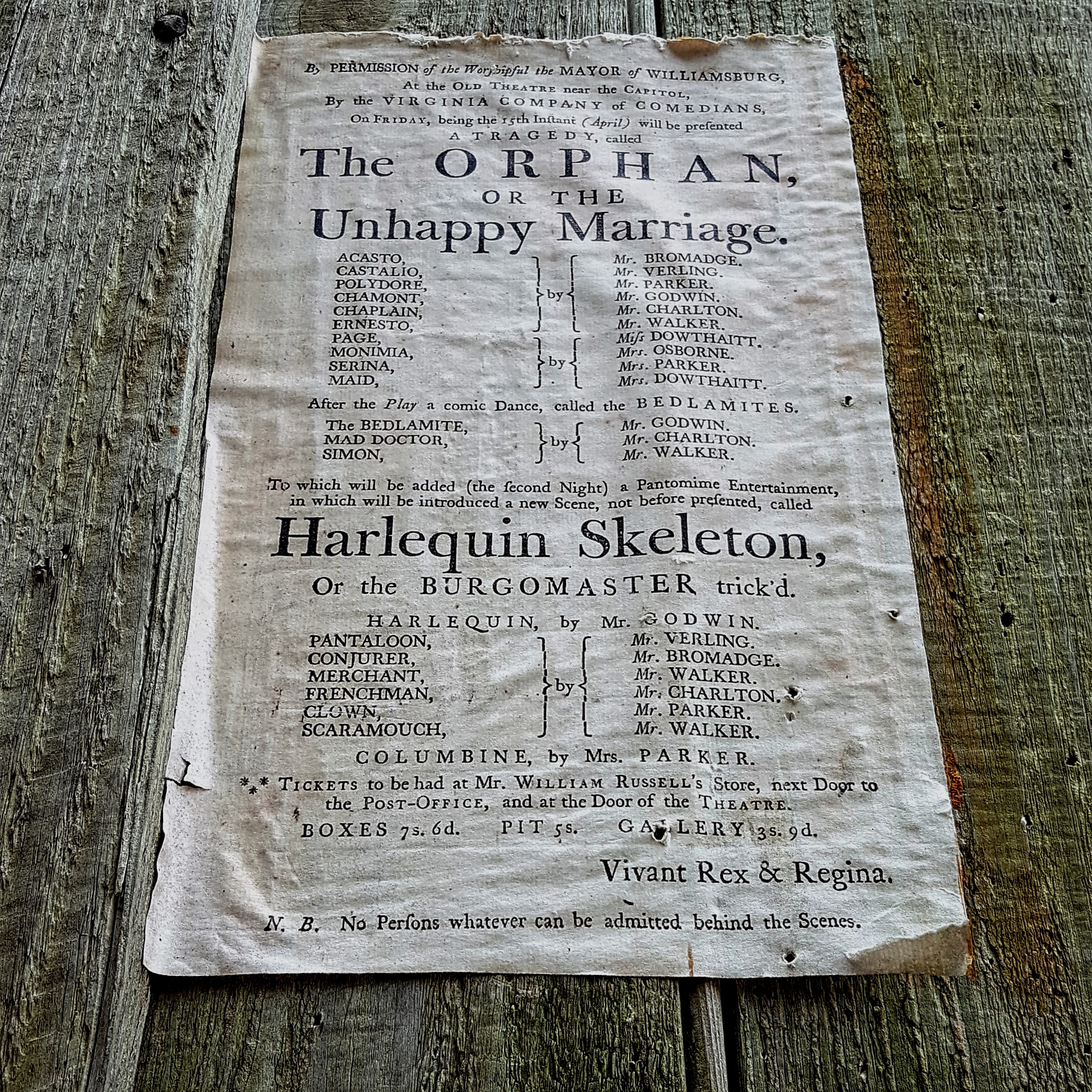 Colonial Playbill