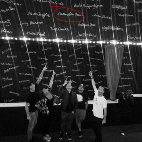 Comedy fans point to my name on The Comedy Store Wall of Fame.