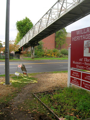 Desire Line directly under footbridge. 