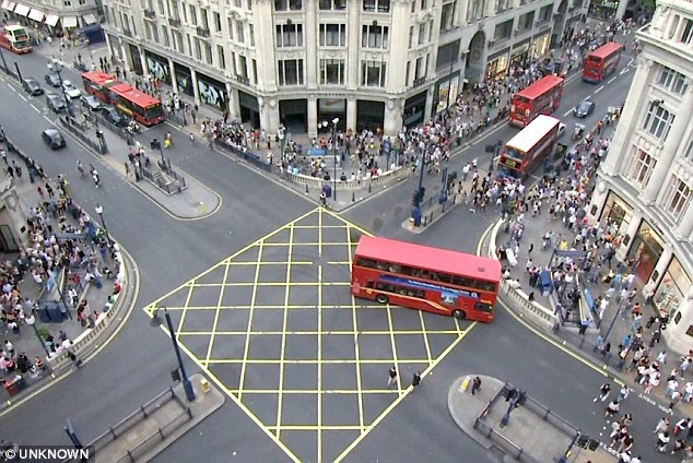 Oxford Circus, London before... 