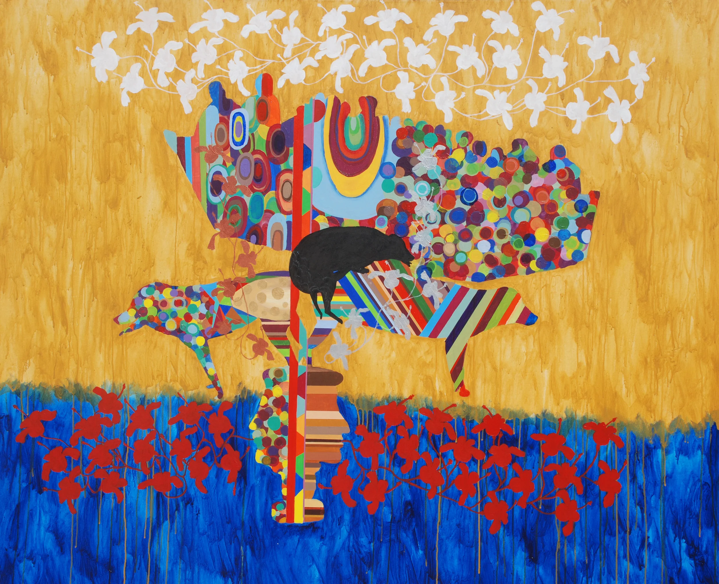 Viaje de Perros 58" X 70" acrylic on canvas