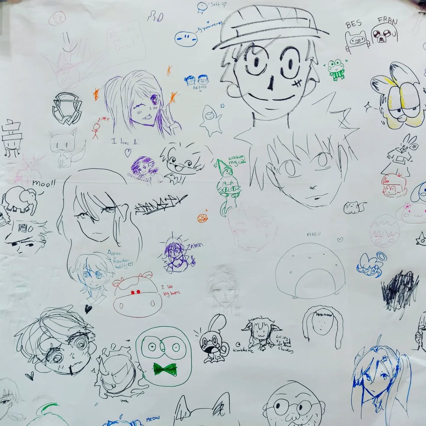 More community art wall! Come draw with us (Booth 1225) before con ends #communityart #ax2023 #artwall