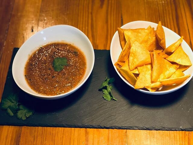 Couple little specials this weekend! Come try our Gluten Free Onion Strings &amp; Scratch Chips and Salsa!