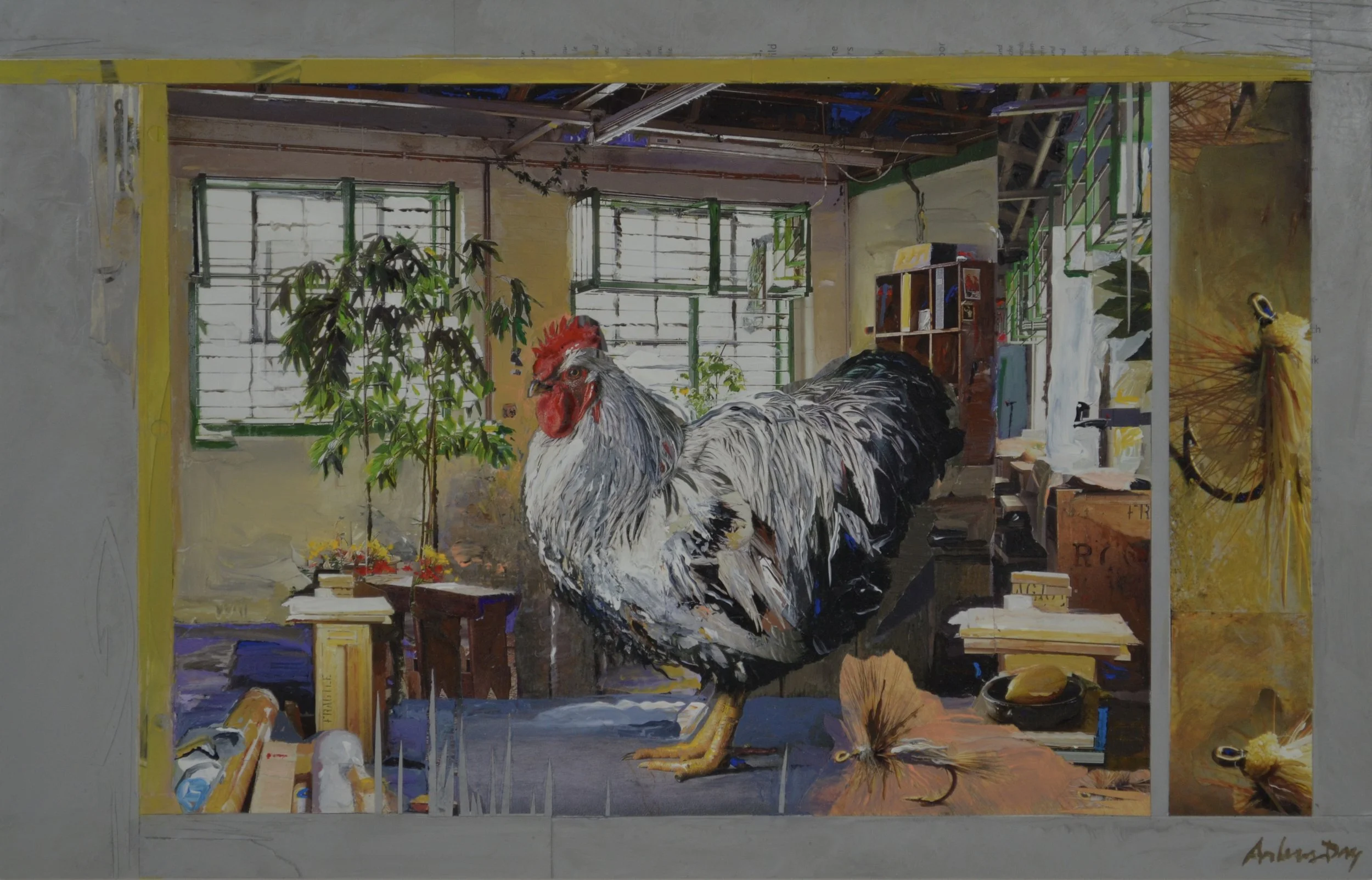 FLY FISHERMAN'S ROOSTER , 13 x 20 