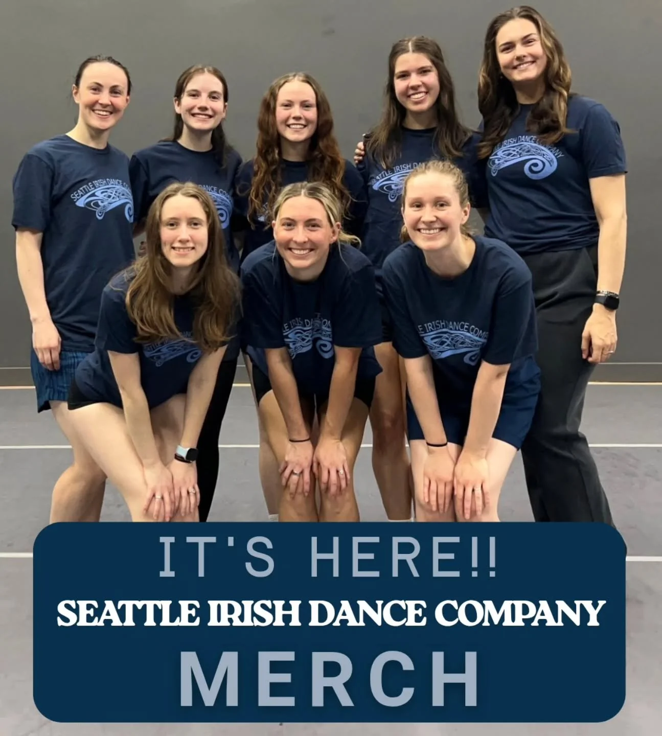 All smiles in our new Tshirts! Check out our 🔗link in bio to order your very own ✨️Seattle Irish Dance Company✨️ Tshirt!