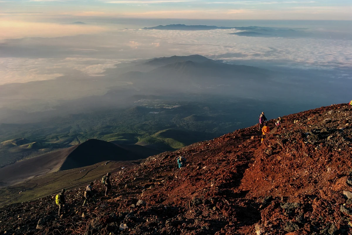 The view from the summit of Mt. Fuji, as seen by my phone
