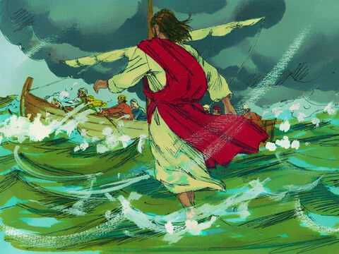 Children: Jesus walks on water (Mark 6:45-56)