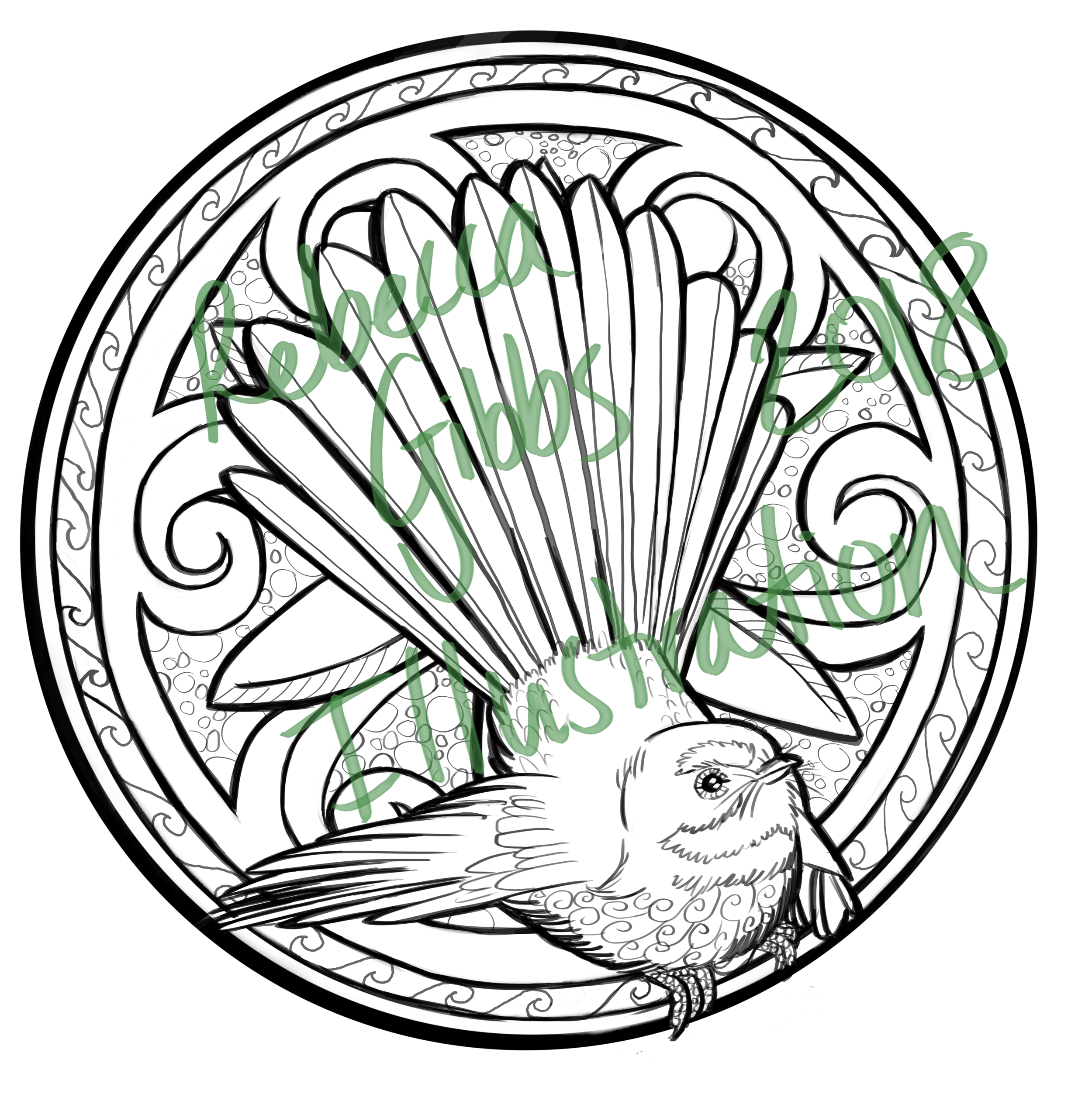 Block Poster: Piwakawaka (fantail)