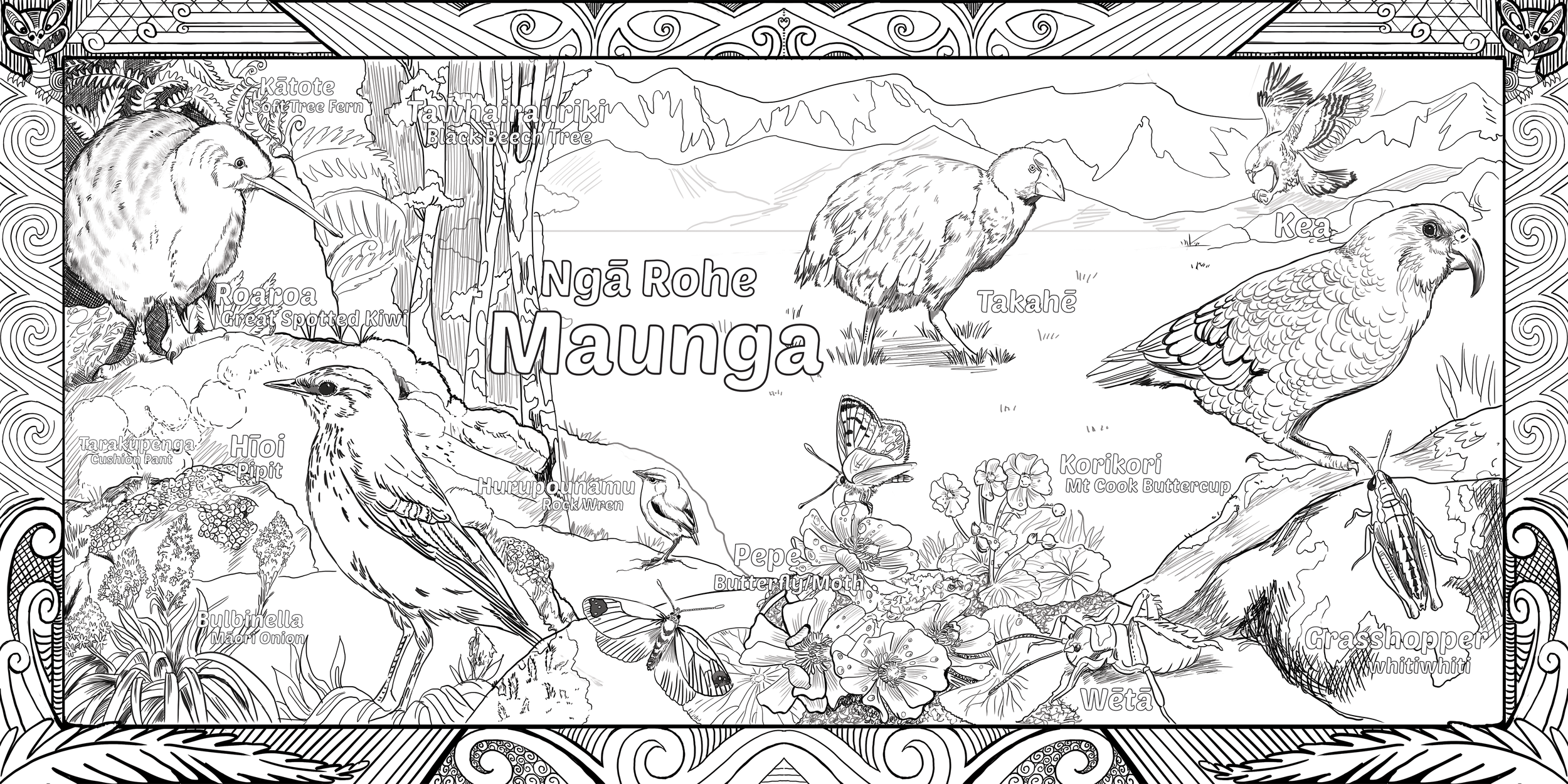 Block Poster- Ngā rohe Maunga (The Mountains)