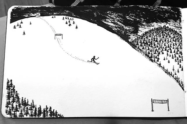 Day 11. Skiing in the snow.
.
.
.
.
.
#inktober #inktober2019 #inkdrawing #brushpen #sketchbook #sketching #moleskine #drawing #illustration #artwork #inktoberday11 #snow #art #inking