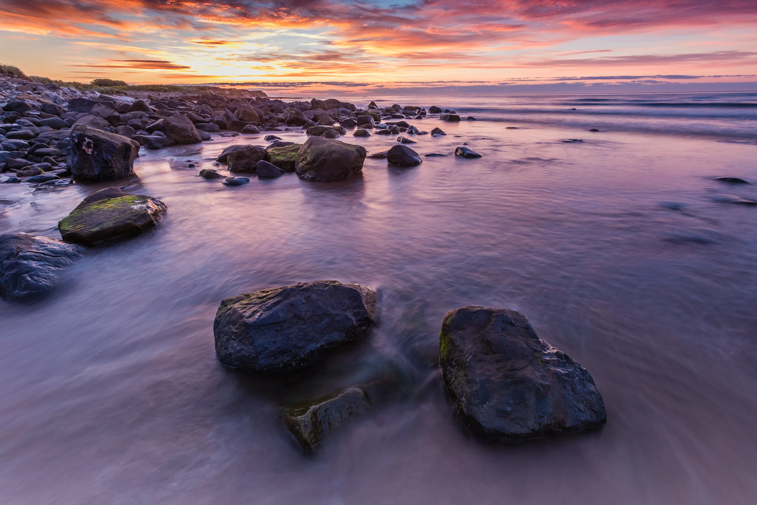 Druridge Bay Rocks Sunrise