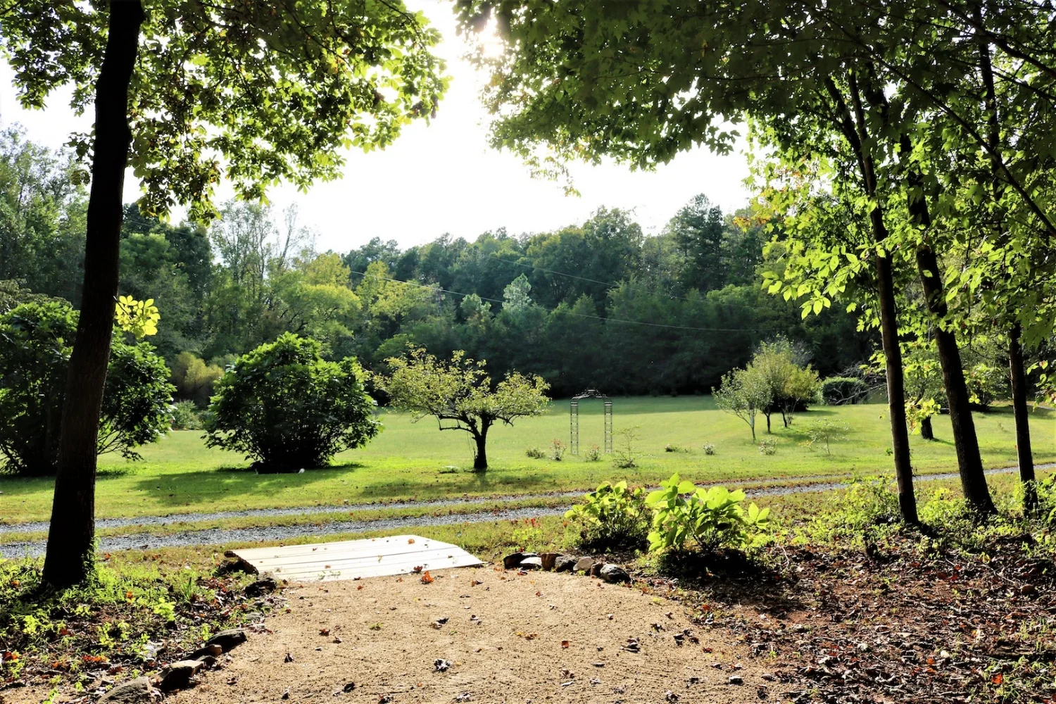 A walk down to the path to the field from the Bridal Suite at Lilymont
