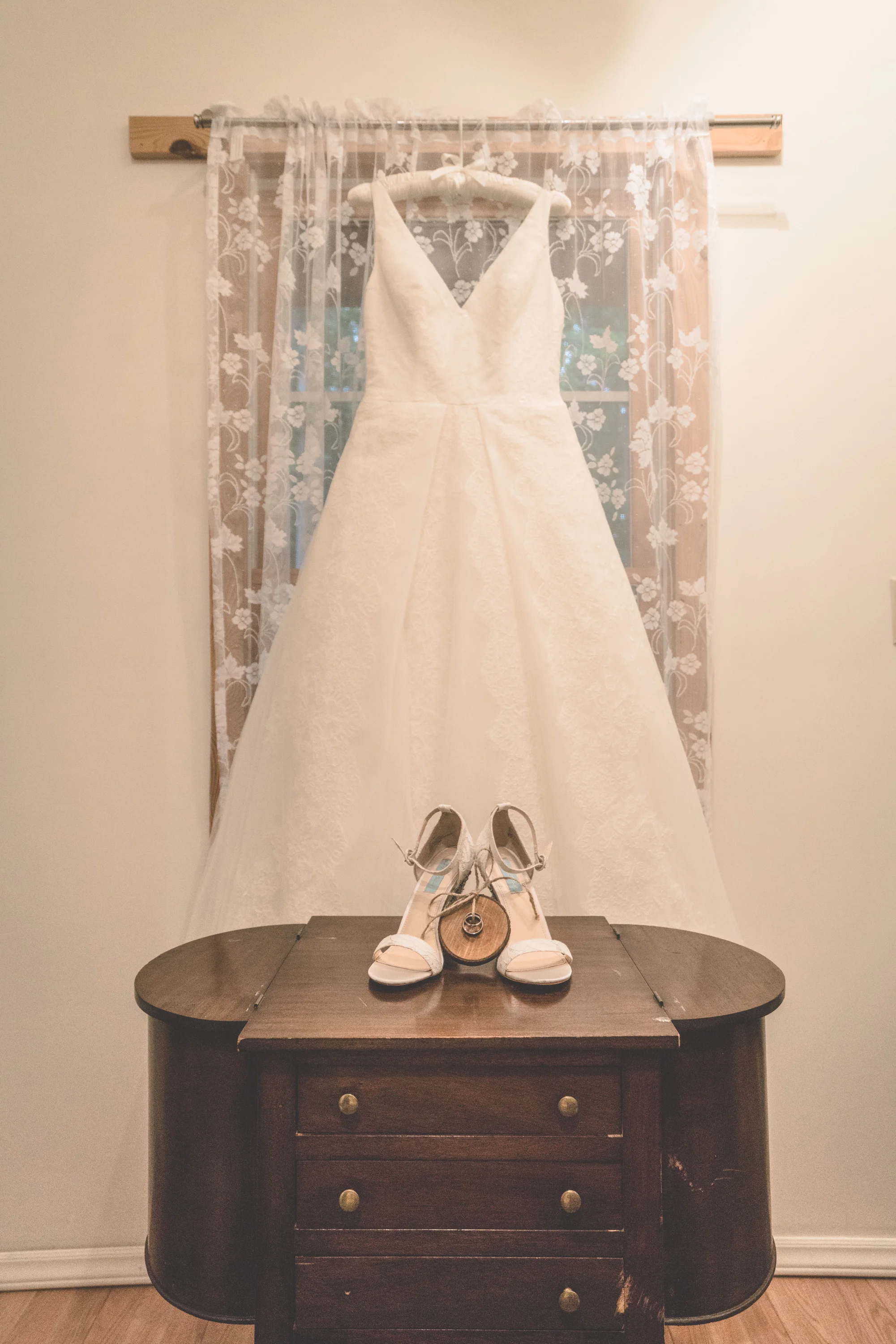 Wedding dress in the window just waiting for Brianne