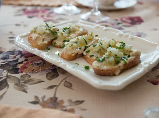 Vegan Potato Spread Crostini
