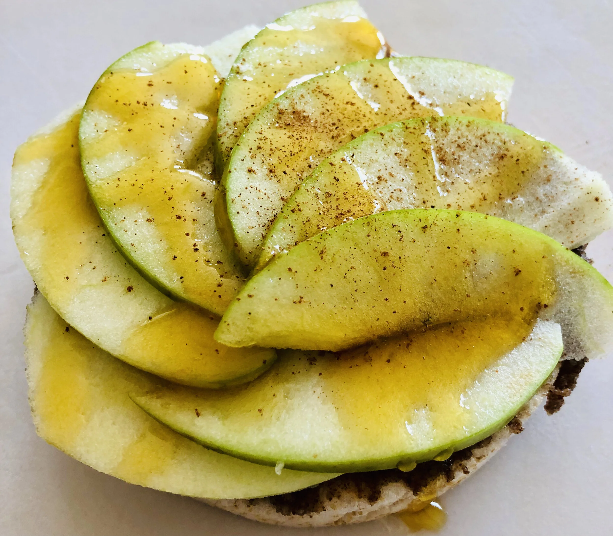 Honey Pecan Butter Apple Rice Cake