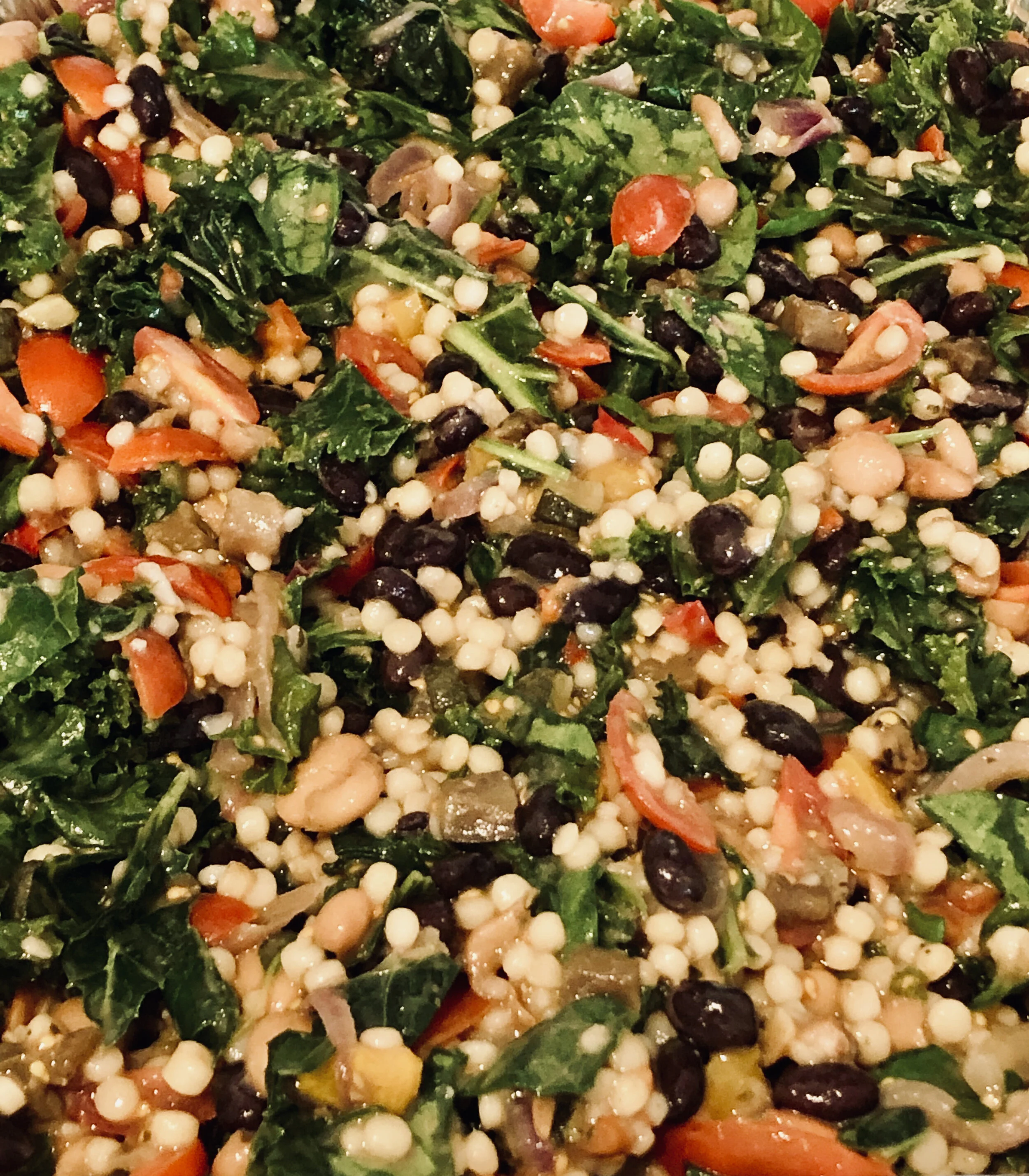 Black Bean Kale Israeli Couscous