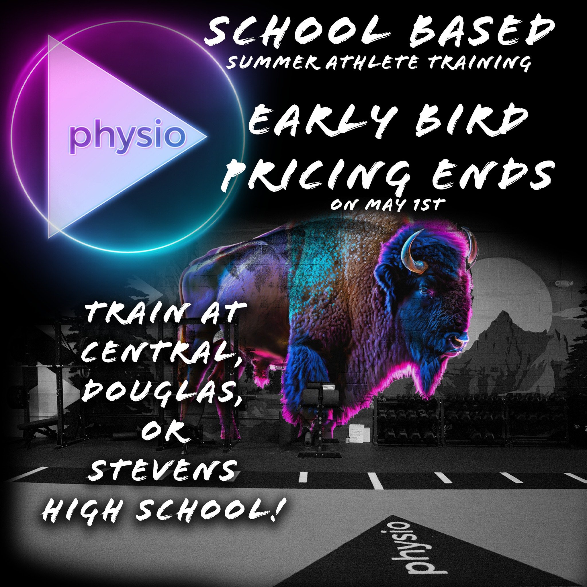 Don't miss out on this great deal&mdash;register BEFORE May 1st and take advantage of our Early Bird pricing on our school-based training! It's open to all middle through high school athletes, with options at Central, Douglas, and Stevens. 

This sum