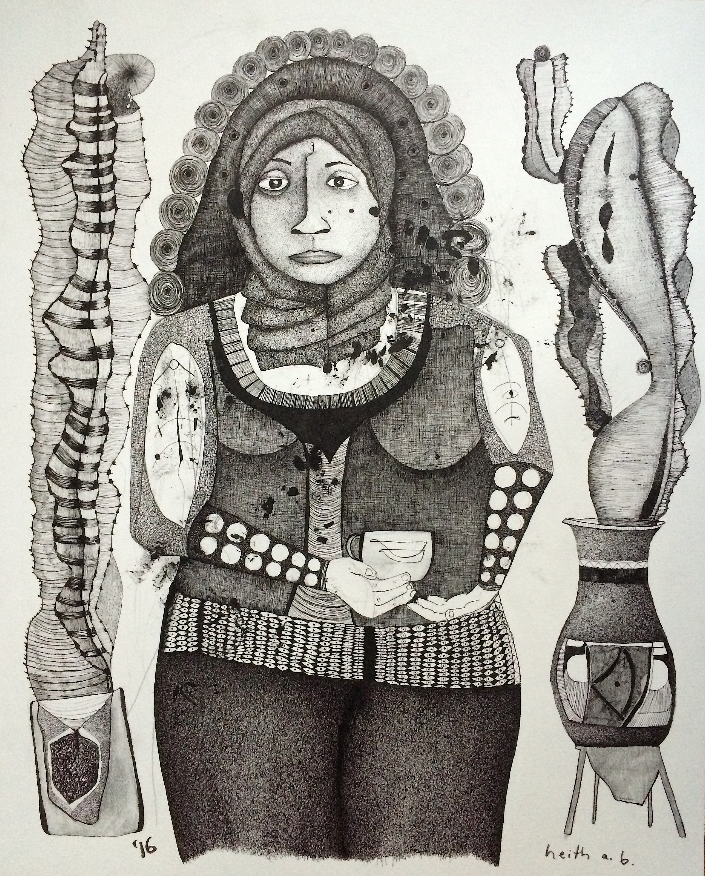 Woman Drinking Tea, 2016